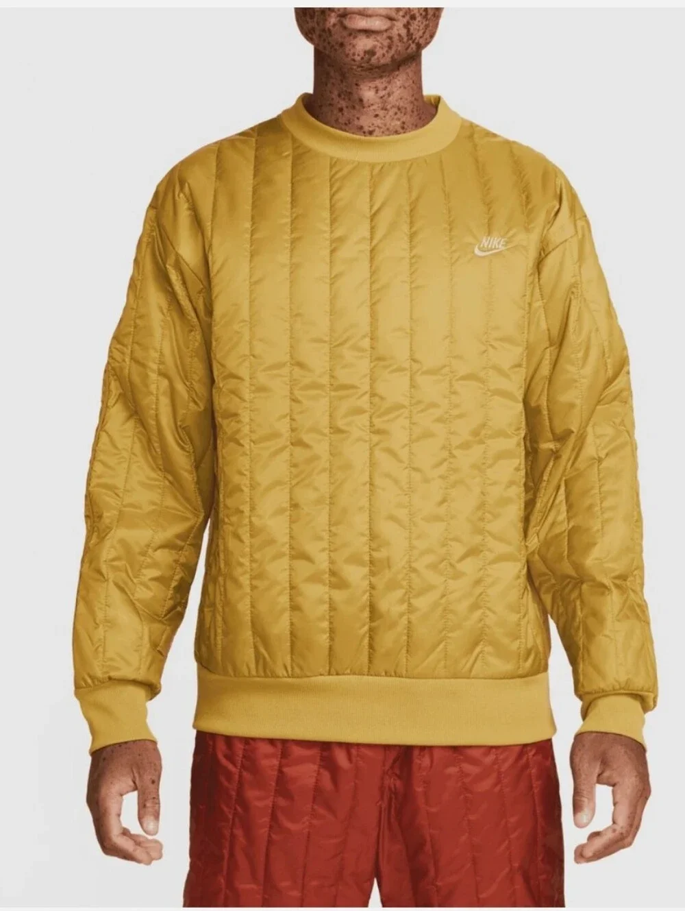 Nike Sportswear Therma-FIT Tech Pack Winterized Crew Size Small NWT Gold Moss